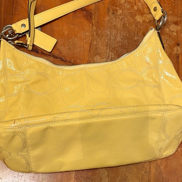 Coach Yellow Leather Shoulder Bag - Picture 7 of 7